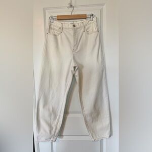 FRAME Ultra High Rise Barrel Jeans Ecru Size 29